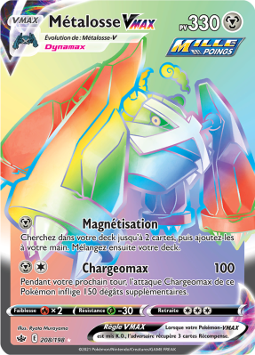Carte Pokémon Métalosse-VMAX 208/198 Rainbow Règne de Glace