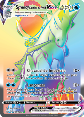 Carte Pokémon Sylveroy Cavalier du Froid-VMAX 202/198 Rainbow Règne de Glace