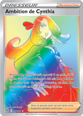 Carte Pokémon Ambition de Cynthia 178/172 Rainbow Stars Étincelantes
