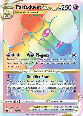 Carte Pokémon Farfaduvet-VSTAR 175/172 Rainbow Stars Étincelantes