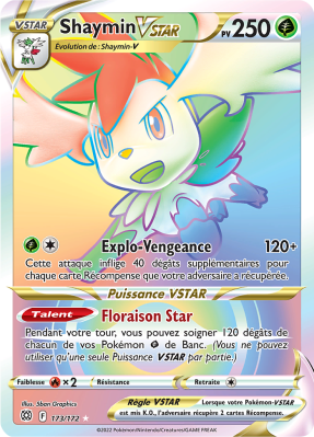 Carte Pokémon Shaymin-VSTAR 173/172 Rainbow Stars Étincelantes