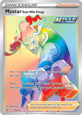Carte Pokémon Mustar Style Mille Poings 176/163 Rainbow Styles de Combat