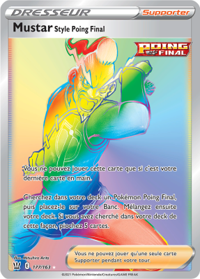 Carte Pokémon Mustar Style Poing Final 177/163 Rainbow Styles de Combat