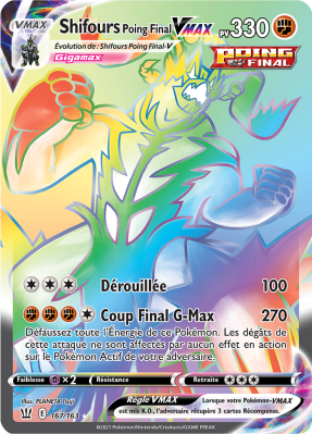 Carte Pokémon Shifours Poing Final-VMAX 167/163 Rainbow Styles de Combat