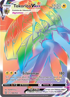 Carte Pokémon Tokorico-VMAX 166/163 Rainbow Styles de Combat