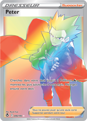 Carte Pokémon Peter 206/195 Rainbow Tempête Argentée
