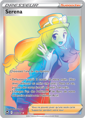 Carte Pokémon Serena 207/195 Rainbow Tempête Argentée
