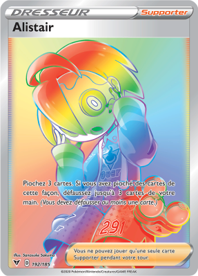 Carte Pokémon Alistair 192/185 Rainbow Voltage Éclatant