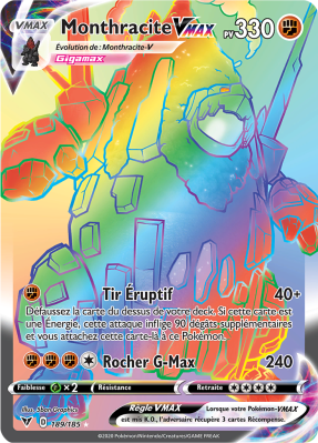 Carte Pokémon Monthracite-VMAX 189/185 Rainbow Voltage Éclatant