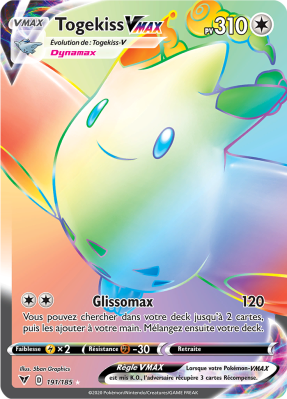 Carte Pokémon Togekiss-VMAX 191/185 Rainbow Voltage Éclatant