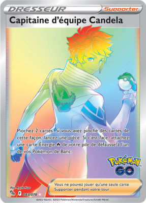 Carte Pokémon Capitaine d'équipe Candela 083/078 Rainbow Pokémon GO (JCC)