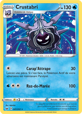 Carte Pokémon Crustabri 041/202 Rare Épée et Bouclier (JCC)
