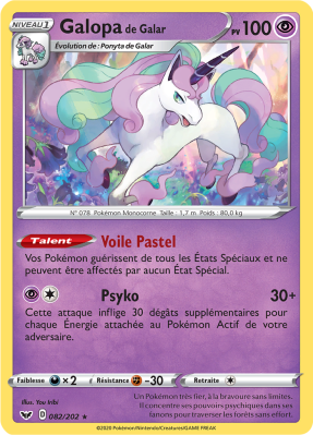 Carte Pokémon Galopa de Galar 082/202 Rare Épée et Bouclier (JCC)