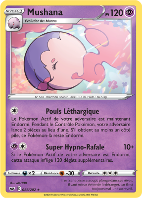 Carte Pokémon Mushana 088/202 Rare Épée et Bouclier (JCC)