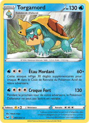 Carte Pokémon Torgamord 061/202 Rare Épée et Bouclier (JCC)