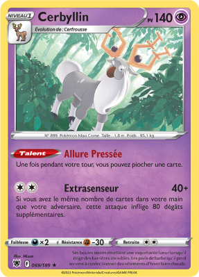Carte Pokémon Cerbyllin 069/189 Rare Astres Radieux
