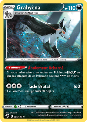Carte Pokémon Grahyèna 096/189 Rare Astres Radieux