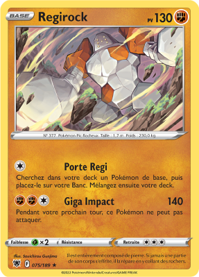 Carte Pokémon Regirock 075/189 Rare Astres Radieux