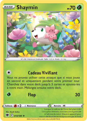 Carte Pokémon Shaymin 014/189 Rare Astres Radieux