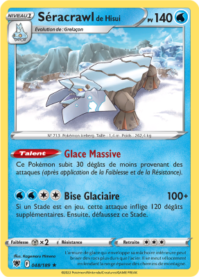 Carte Pokémon Séracrawl de Hisui 048/189 Rare Astres Radieux