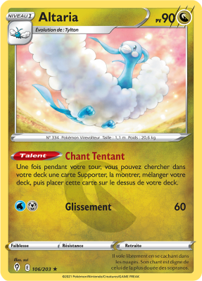 Carte Pokémon Altaria 106/203 Rare Évolution Céleste