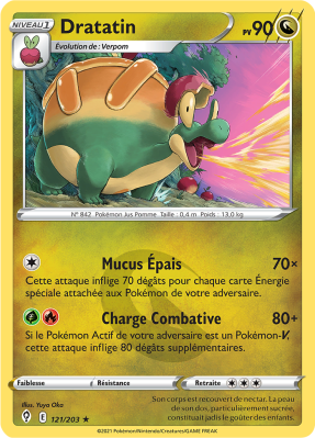 Carte Pokémon Dratatin 121/203 Rare Évolution Céleste
