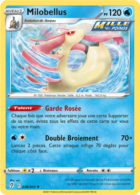 Carte Pokémon Milobellus 038/203 Rare Évolution Céleste