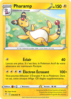 Carte Pokémon Pharamp 056/203 Rare Évolution Céleste