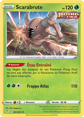 Carte Pokémon Scarabrute 001/203 Rare Évolution Céleste
