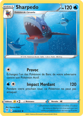 Carte Pokémon Sharpedo 036/203 Rare Évolution Céleste