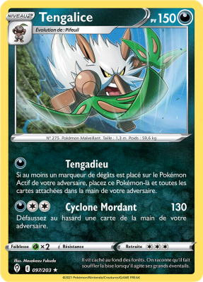 Carte Pokémon Tengalice 097/203 Rare Évolution Céleste