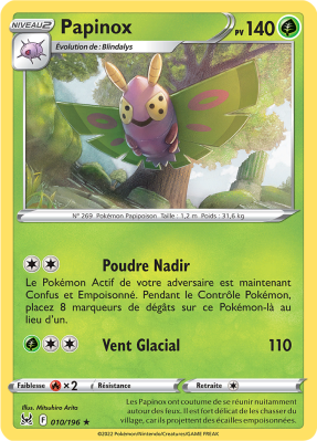 Carte Pokémon Papinox 010/196 Rare Origine Perdue