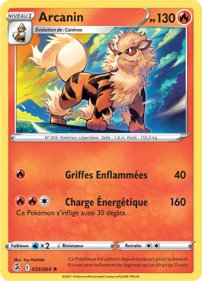 Carte Pokémon Arcanin 033/264 Rare Poing de Fusion