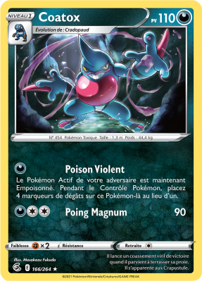 Carte Pokémon Coatox 166/264 Rare Poing de Fusion