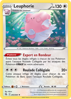 Carte Pokémon Leuphorie 203/264 Rare Poing de Fusion