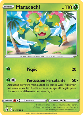 Carte Pokémon Maracachi 012/264 Rare Poing de Fusion