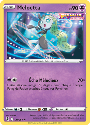 Carte Pokémon Meloetta 124/264 Rare Poing de Fusion