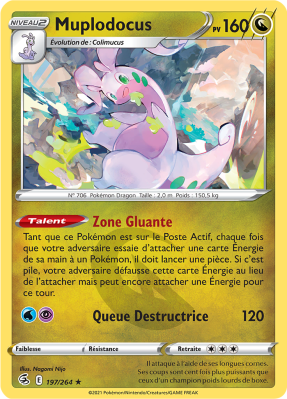 Carte Pokémon Muplodocus 197/264 Rare Poing de Fusion