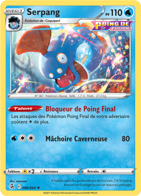 Carte Pokémon Serpang 066/264 Rare Poing de Fusion