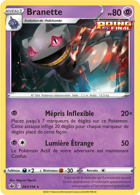 Carte Pokémon Branette 063/198 Rare Règne de Glace