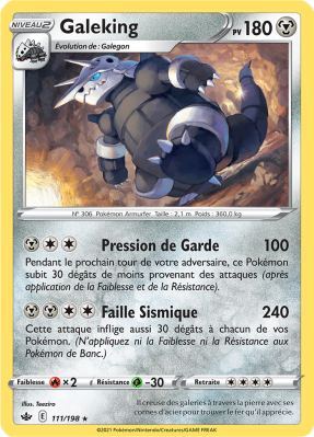 Carte Pokémon Galeking 111/198 Rare Règne de Glace
