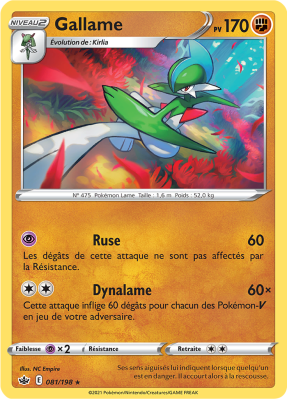 Carte Pokémon Gallame 081/198 Rare Règne de Glace