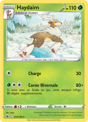 Carte Pokémon Haydaim 012/198 Rare Règne de Glace