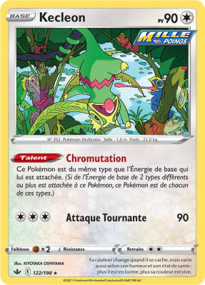Carte Pokémon Kecleon 122/198 Rare Règne de Glace