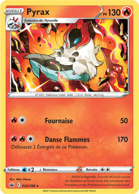 Carte Pokémon Pyrax 024/198 Rare Règne de Glace