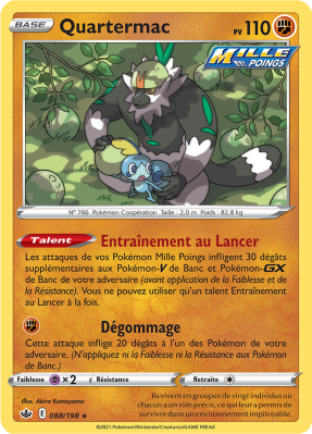 Carte Pokémon Quartermac 088/198 Rare Règne de Glace