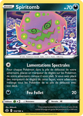 Carte Pokémon Spiritomb 103/198 Rare Règne de Glace
