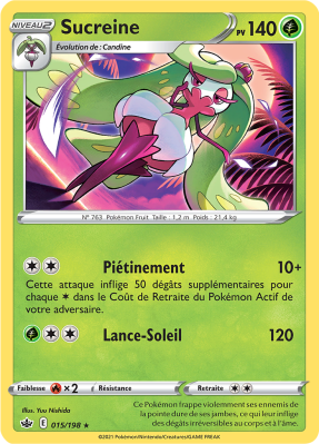 Carte Pokémon Sucreine 015/198 Rare Règne de Glace