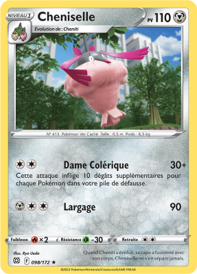 Carte Pokémon Cheniselle 098/172 Rare Stars Étincelantes