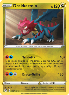 Carte Pokémon Drakkarmin 113/172 Rare Stars Étincelantes